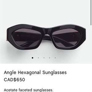 NEW BOTTEGA VENETA
Black Angle Hexagonal Sunglasses